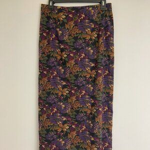 Briggs Vintage Maxi Skirt Size 10 Floral Design Dark Academia Goth Grunge